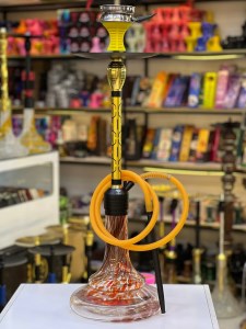 ست قلیان FSV بدنه طلایی شیره گیر دار شیشه ابرو بادی کد FSV117