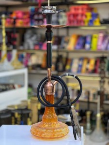 ست قلیان FSV بدنه مشکی رزگلد شیره گیر دار شیشه ابرو بادی کد FSV118