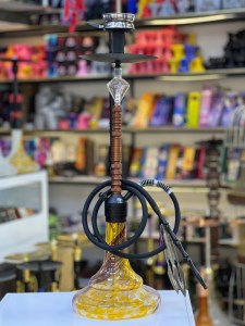 ست قلیان FSV بدنه قهوه ای شیره گیر دار کریستالی شیشه ابرو بادی کد FSV122