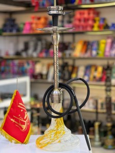 ست قلیان FSV بدنه نقره ای شیره گیر دار شیشه ابرو بادی کد FSV128