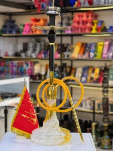 ست قلیان FSV بدنه مشکی شیره گیر دار شیشه ابرو بادی کد FSV133