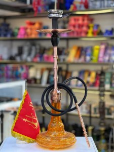 ست قلیان FSV بدنه صورتی شیره گیر دار شیشه ابرو بادی کد FSV136