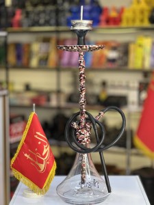 ست قلیان DH بدنه ارتشی سوپاپ دار شیشه شفاف کد DH141