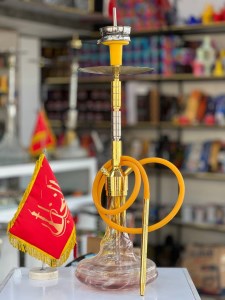 ست قلیان FSV بدنه طلایی نقره ای سه تیکه بدون شیره گیر شیشه ابرو بادی کد FSV144