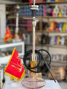 ست قلیان FSV بدنه نقره ای شیره گیر دارشیشه ابروبادی کد FSV148