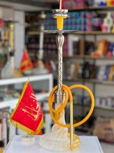 ست قلیان FSV بدنه نقره ای شیره گیر دارشیشه ابروبادی کد FSV150