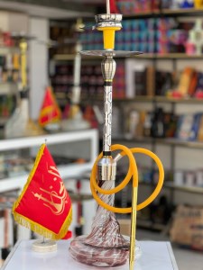 ست قلیان FSV بدنه نقره ای شیره گیر دارشیشه ابروبادی کد FSV151