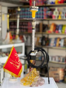 ست قلیان FSV بدنه نقره ای شیره گیر دارشیشه ابروبادی کد FSV152