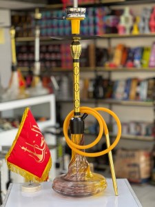 ست قلیان FSV بدنه زرد شیره گیر دارشیشه ابروبادی کد FSV154