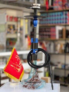 ست قلیان FSV بدنه مشکی شیره گیر دار موشکی شیشه ابروبادی کد FSV156