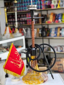 ست قلیان FSV بدنه مسی شیشه ابروبادی کد FSV160