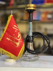 ست قلیان ریچمن بدنه سبز شبرنگ شیشه شبرنگ کد RE101