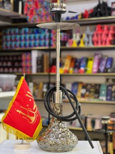 ست قلیان اسکای بدنه نقره ای شیشه کریستال کد SK117