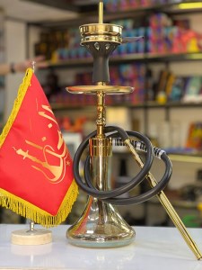 ست قلیان کرنو کوچک بدنه طلایی شیشه دودی کد KE145