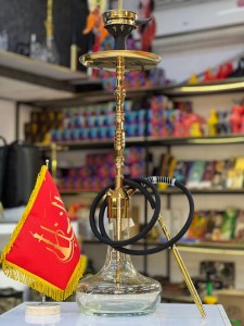 ست قلیان کرنو بزرگ مونیخ بدنه طلایی شیشه عسلی کد KE157