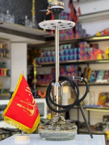 ست قلیان کرنو بزرگ تگزاس بدنه نقره ای شیشه جیوه ای کد KE159