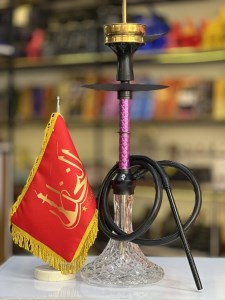 ست قلیان ریچمن بدنه سه بعدی بنفش شیشه شفاف کد RE105