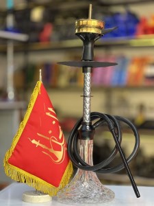 ست قلیان ریچمن بدنه سه بعدی دودی شیشه شفاف کد RE106