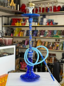 ست قلیان مستر لوکس بزرگ بدنه استیل آبی طلایی شیره گیر دار شیشه شب تاب آبی کد ML101 ست قلیان مستر لوکس بزرگ بدنه استیل آبی طلایی شیره گیر دار شیشه شب تاب آبی کد ML101