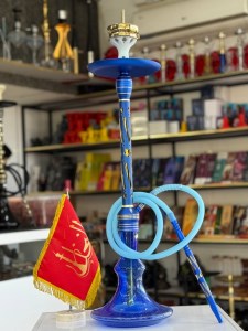 ست قلیان مستر لوکس بزرگ بدنه استیل آبی طلایی شیره گیر دار شیشه شب تاب آبی کد ML104 ست قلیان مستر لوکس بزرگ بدنه استیل آبی طلایی شیره گیر دار شیشه شب تاب آبی کد ML104
