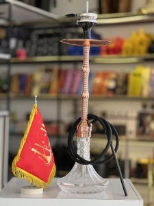 ست قلیان ریچمن بدنه رزگلد شیشه شفاف کد RE112