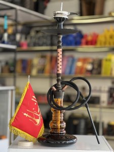 ست قلیان DH بدنه نسکافه ای شیشه پله ای کد DH143