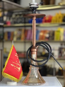 ست قلیان لاین کینگ بدنه رزگلد شیشه عسلی شفاف دارای شلنگ و سری سیلیکونی ست قلیان لاین کینگ بدنه رزگلد شیشه عسلی شفاف کد LA100