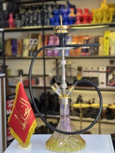 ست قلیان کداری چهار شیلنگ بدنه استیل شیشه کریستال هفت رنگ طلایی دارای شلنگ و سری سیلیکونی ست قلیان کداری چهار شیلنگ بدنه استیل شیشه کریستال هفت رنگ طلایی کد KO101
