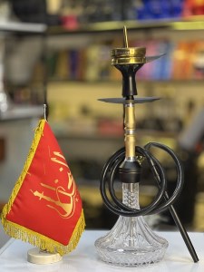 ست قلیان DH کوچک بدنه رز گلد شیشه کریستال شفاف کد DH150