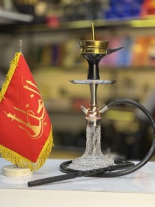 ست قلیان DH کوچک بدنه نقره ای شیشه کریستال شفاف کد DH151