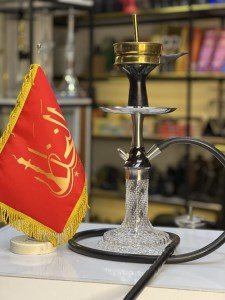 ست قلیان DH کوچک بدنه دودی شیشه کریستال شفاف کد DH152