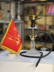 ست قلیان DH کوچک بدنه طلایی شیشه کریستال شفاف کدDH153