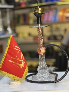 ست قلیان DH کوچک بدنه زنبوری رزگلد شیشه کریستال شفاف کد DH154