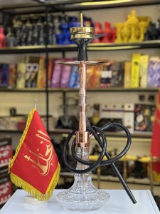 ست قلیان استار باز بدنه استیل رز گلد براق شیشه شفاف کد ST103