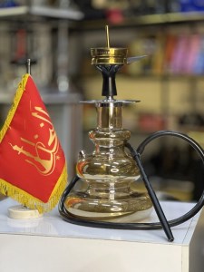 ست قلیان DH تمام شیشه ای خمره ای کریستال طلایی کد DH156