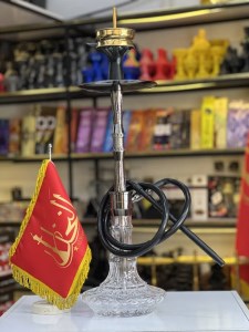 ست قلیان استار باز بدنه دودی شیشه شفاف کد ST104