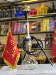 ست قلیان استار باز بدنه رزین سفید شیشه شفاف کد ST107