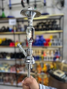 بدنه (تنه) برنجی قلیان چهار گوش آبکاری 30 سانتی کد BE101