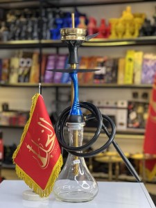 ست قلیان استار باز بدنه رزین آبی شیشه شفاف دارای شلنگ و سری سیلیکونی ست قلیان استار باز بدنه رزین آبی شیشه شفاف کد ST109