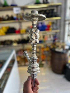 بدنه (تنه) برنجی قلیان ستاره ای شش پهلو زرد 30 سانتی کد BE104