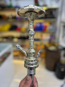 بدنه (تنه) برنجی قلیان بدنه گرد سوپاپ دار آبکاری قلم زنی 25 سانتی کد BE112