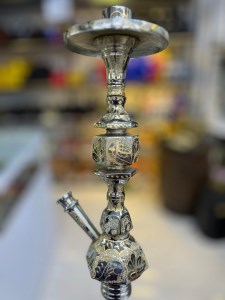 بدنه (تنه) برنجی قلیان شمش سنگین آبکاری قلم زنی 25 سانتی کد BE120