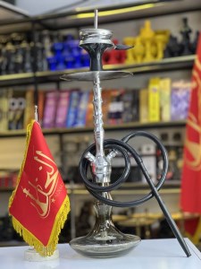 ست قلیان استار باز بدنه استیل شیشه دودی کد ST114