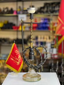 ست قلیان موسو بدنه مشکی طلایی شیشه کریستال عسلی دارای شلنگ و سری سیلیکونی ست قلیان موسو بدنه مشکی طلایی شیشه کریستال عسلیMO106