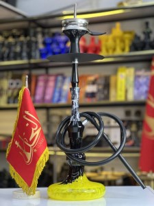 ست قلیان استار باز بدنه رزین دودی شیشه ابروبادی کد ST122