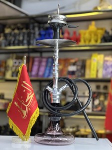 ست قلیان استار باز بدنه استیل شیشه ابروبادی بنفش کد ST123