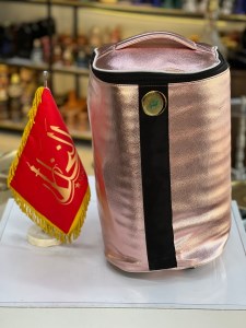 کیف قلیان ضربه گیردار لاین کینگ سایز بزرگ صورتی براق کد BG105