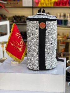 کیف قلیان ضربه گیردار لاین کینگ سایز بزرگ خاکستری طرحدار کد BG107