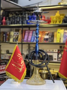 ست قلیان کارمانیا بدنه استیل آبی شیشه ابروبادی دارای شلنگ و سری سیلیکونی ست قلیان کارمانیا بدنه استیل آبی شیشه ابروبادی کد KA115