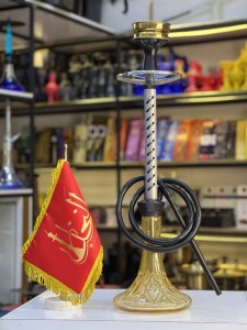 ست قلیان کارمانیا بدنه تمام شیار نقره ای شیشه ابروبادی دارای شلنگ و سری سیلیکونی ست قلیان کارمانیا بدنه تمام شیار نقره ای شیشه ابروبادی کد KA119